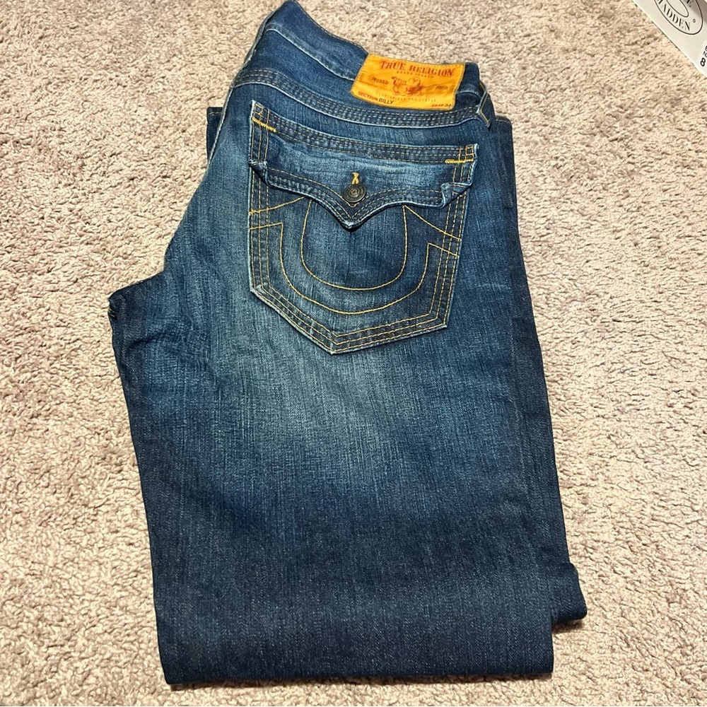 True Religion Blue Relaxed Jeans with Classic Indigo Wash
